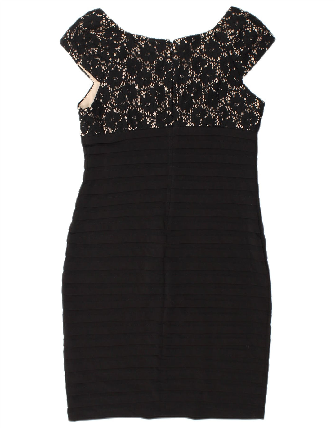 WALLIS Ärmelloses, figurbetontes Damenkleid UK 12 Mittelschwarzes Polyester