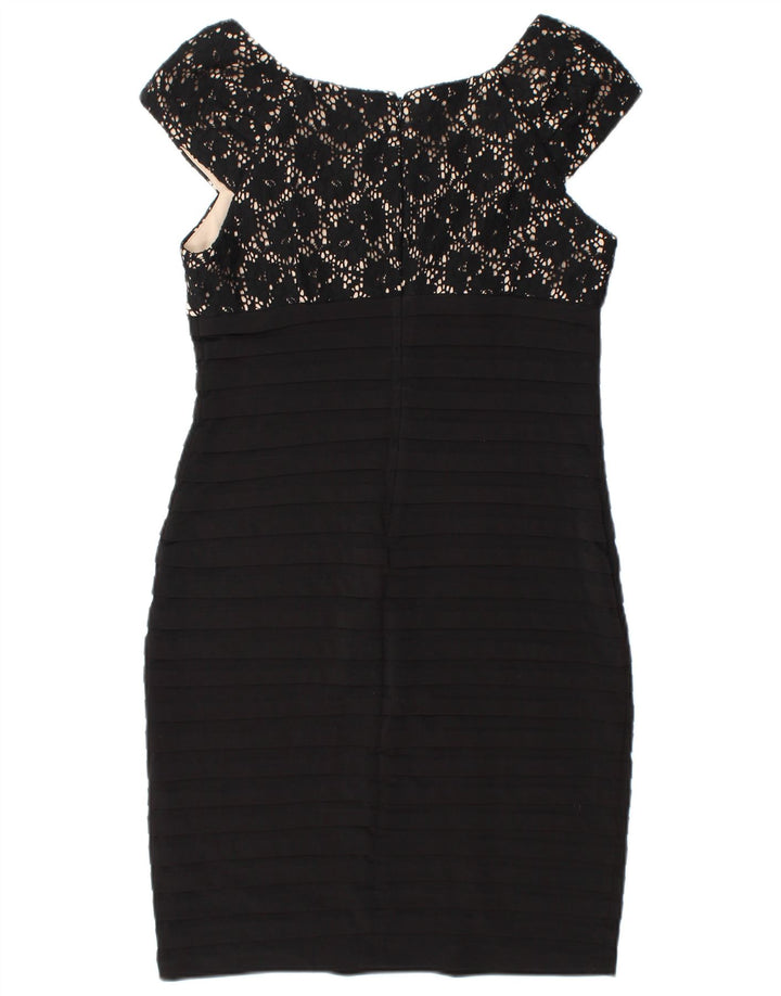 WALLIS Ärmelloses, figurbetontes Damenkleid UK 12 Mittelschwarzes Polyester