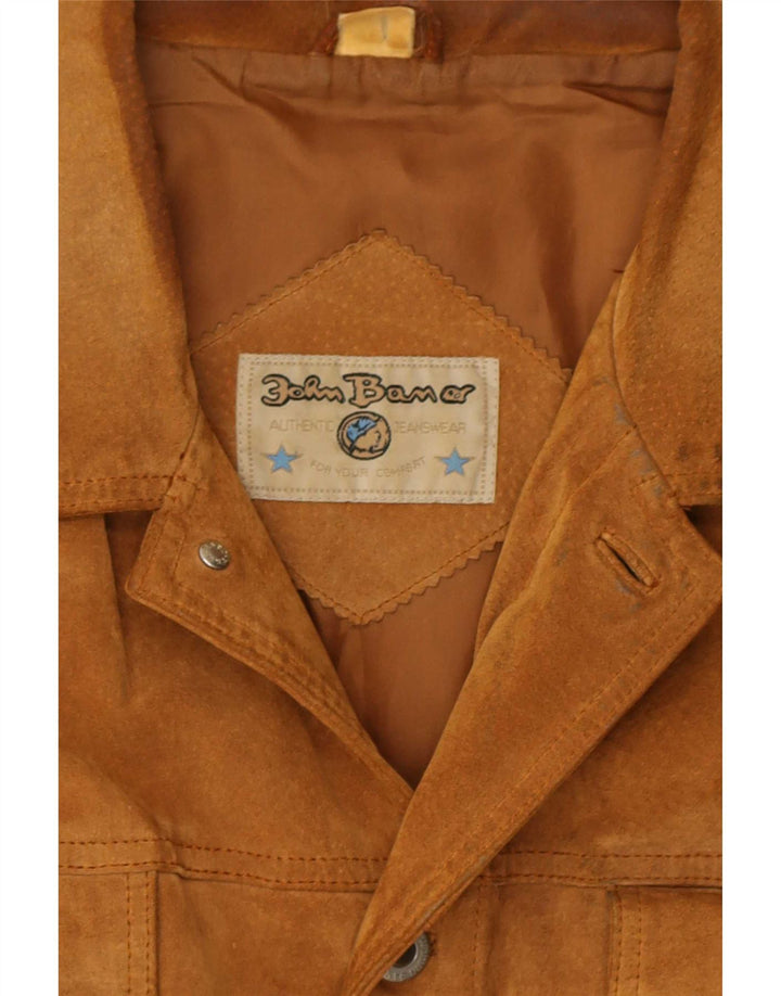 John Baner Herren Wildlederjacke UK 40 Large Beige Leder