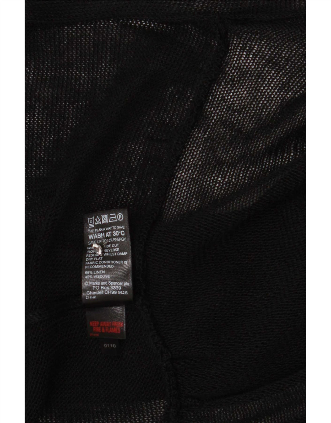 Marks & Spencer Damen Durchsichtiger Cardigan-Pullover UK 14 Medium Schwarz