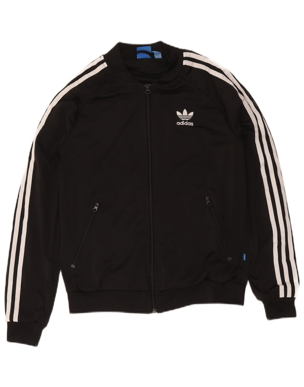 Adidas Damen Graphic Trainingsanzug Top Jacke UK 12 Medium Schwarz
