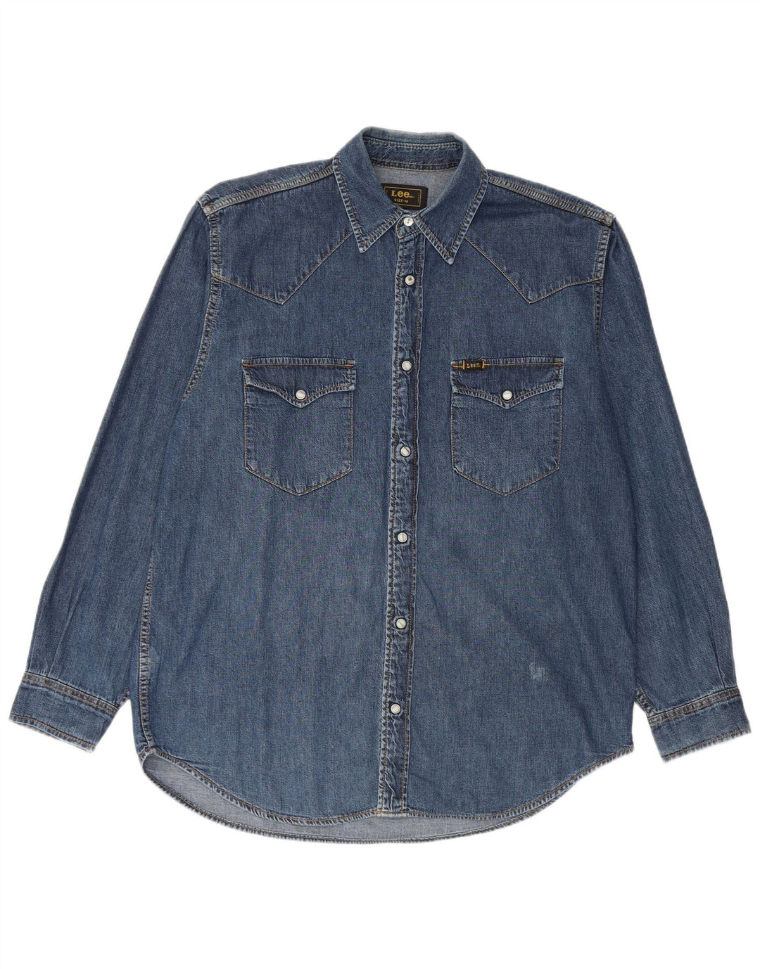 Lee Herren-Jeanshemd aus mittelblauer Baumwolle