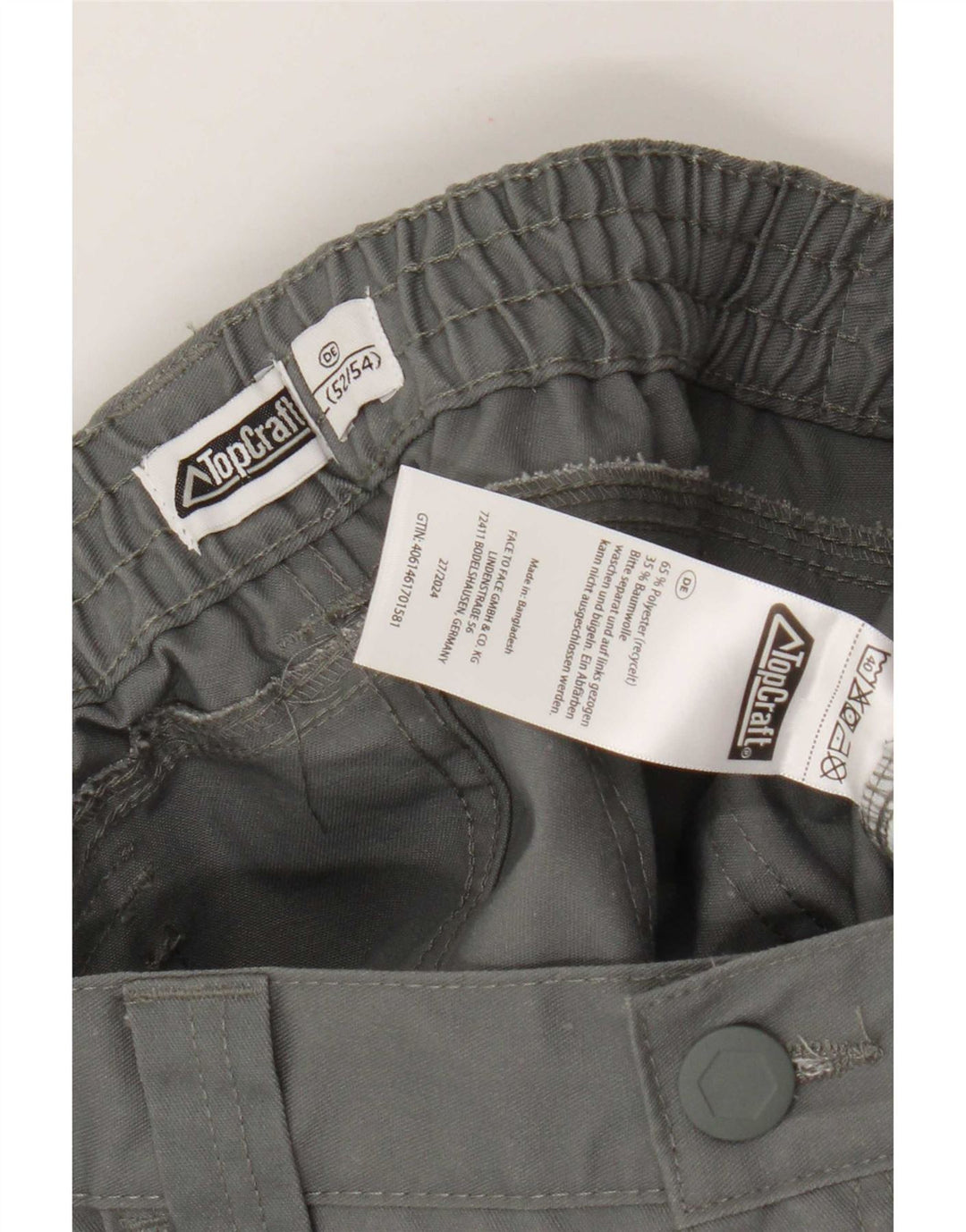 Vintage Herren Cargo Shorts IT 52/54 XL W38 Grau Polyester