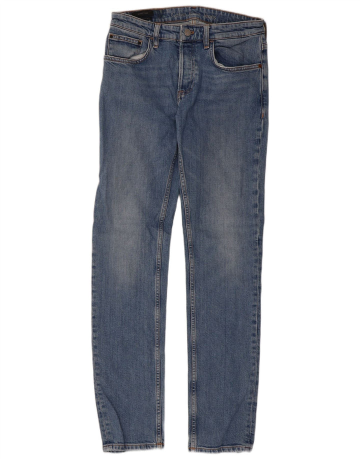 Calvin Klein Herren Slim Jeans W30 L32 Blaue Baumwolle