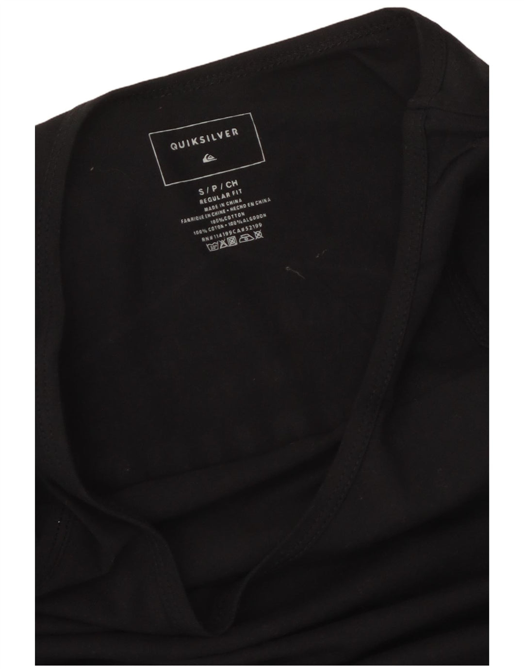 Quiksilver Mens Graphic Vest Top Small Schwarz Baumwolle