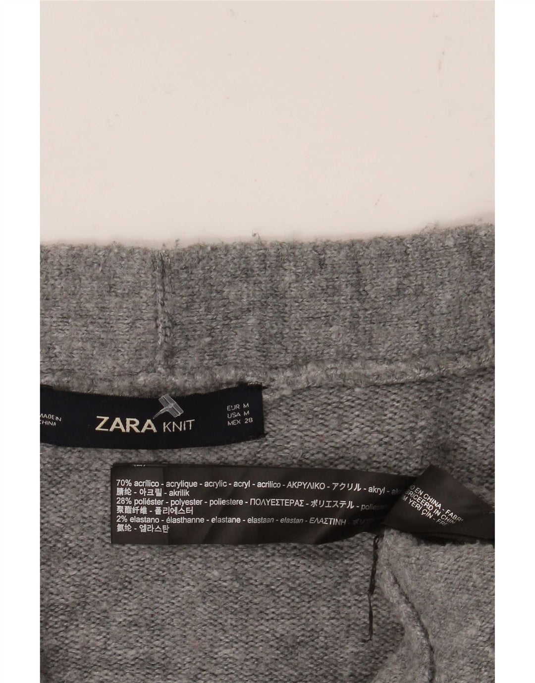 Zara Damen-Strickjacke in Übergröße, Gr. 14, Mittelgrau geflecktes Acryl