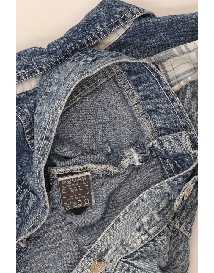 Squaw Damen Crop Denim Gilet UK 12 Mittelblaue Baumwolle