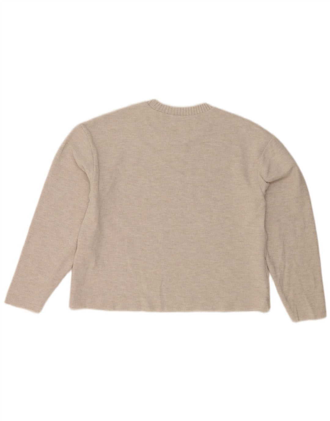 Zara Damen Crop Crew Neck Pullover Pullover UK 10 Small Grau Polyester