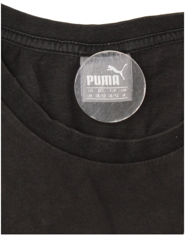 Puma Herren Grafik T-Shirt Top Mittelschwarz Baumwolle