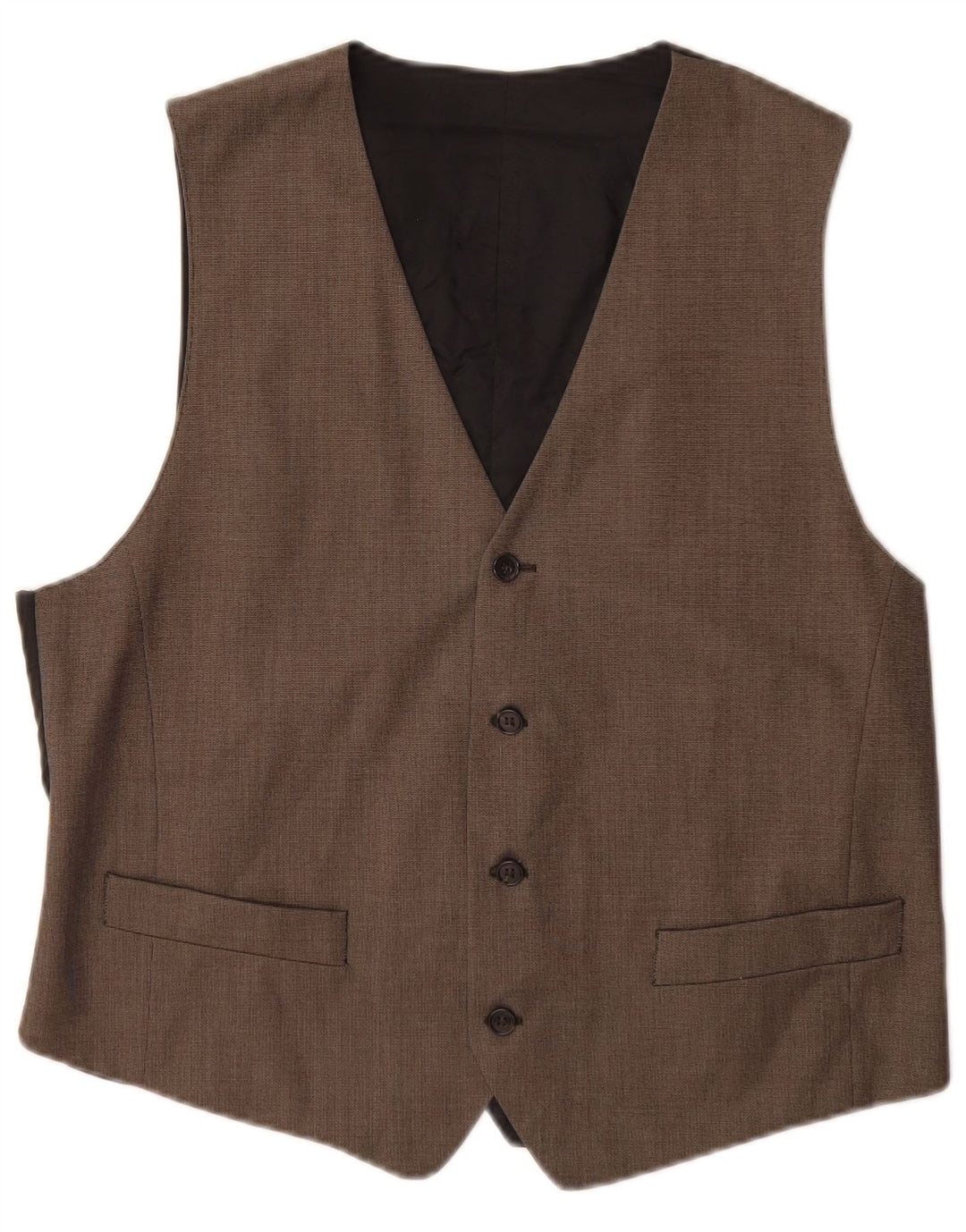 Vintage Herrenweste IT 52 Großes braunes Polyester