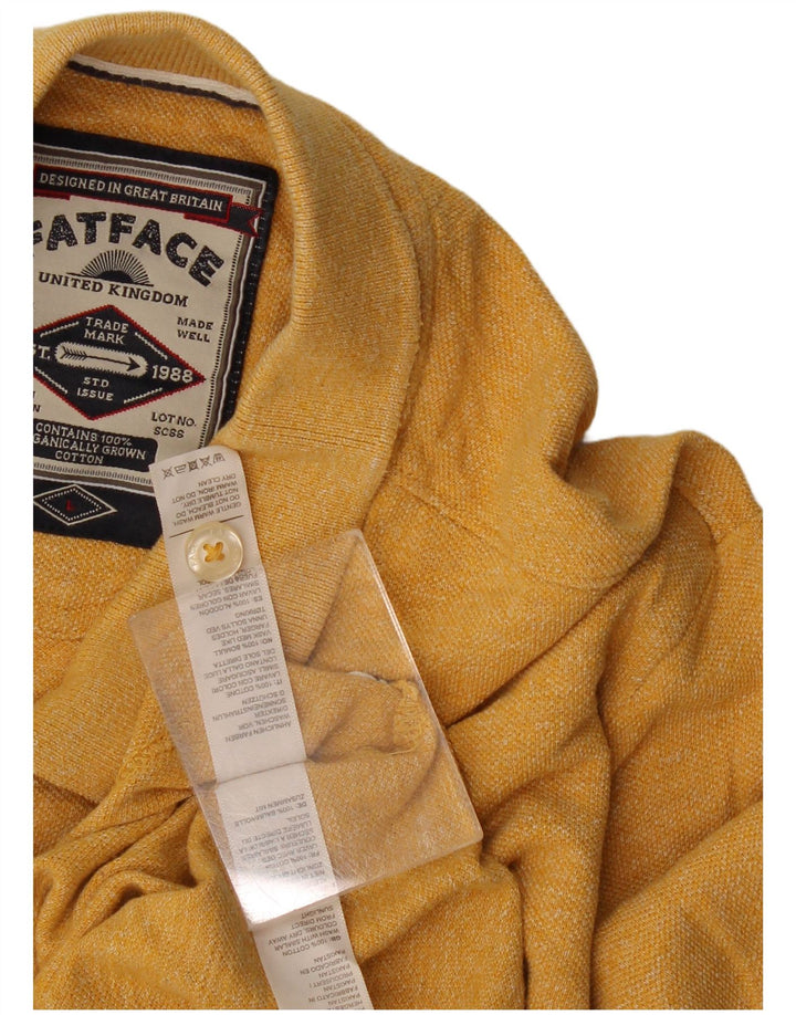 Fat Face Herren-Poloshirt, groß, gelbe Baumwolle