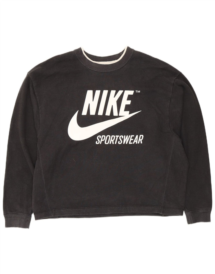 Nike Damen-Sweatshirt in Übergröße, Größe M, Schwarz, Baumwolle, UK 14