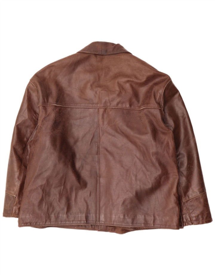 Bayside Herren Lederjacke UK 42 XL Braunes Leder