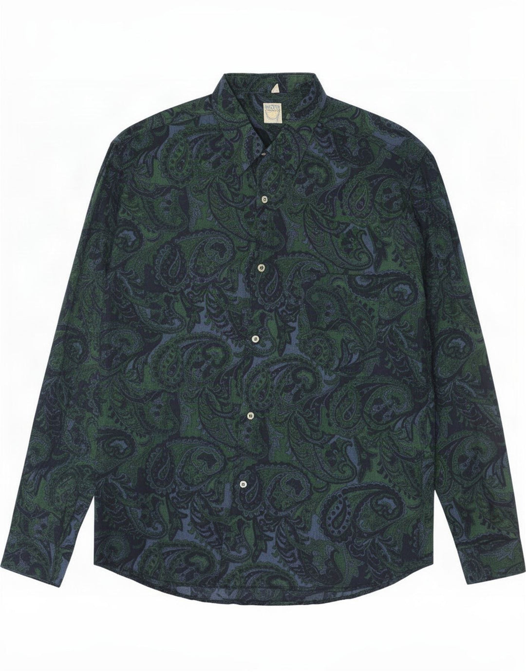 Vintage Herrenhemd Großes grünes Paisley
