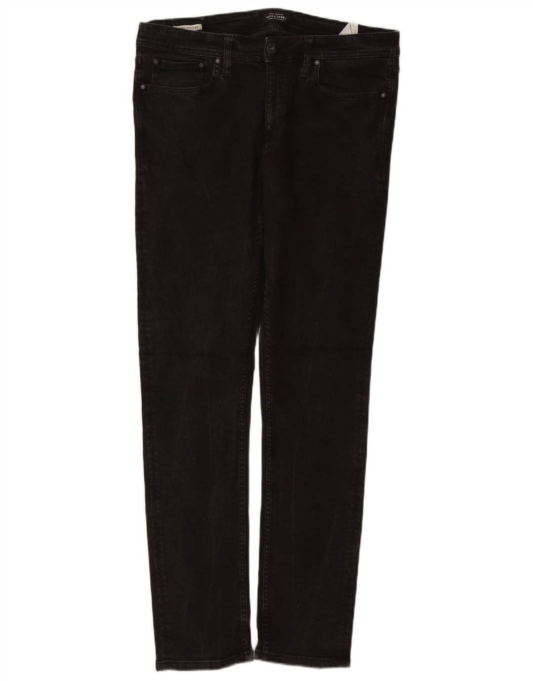 JACK & JONES Herren Liam Skinny Jeans W36 L31 Schwarze Baumwolle