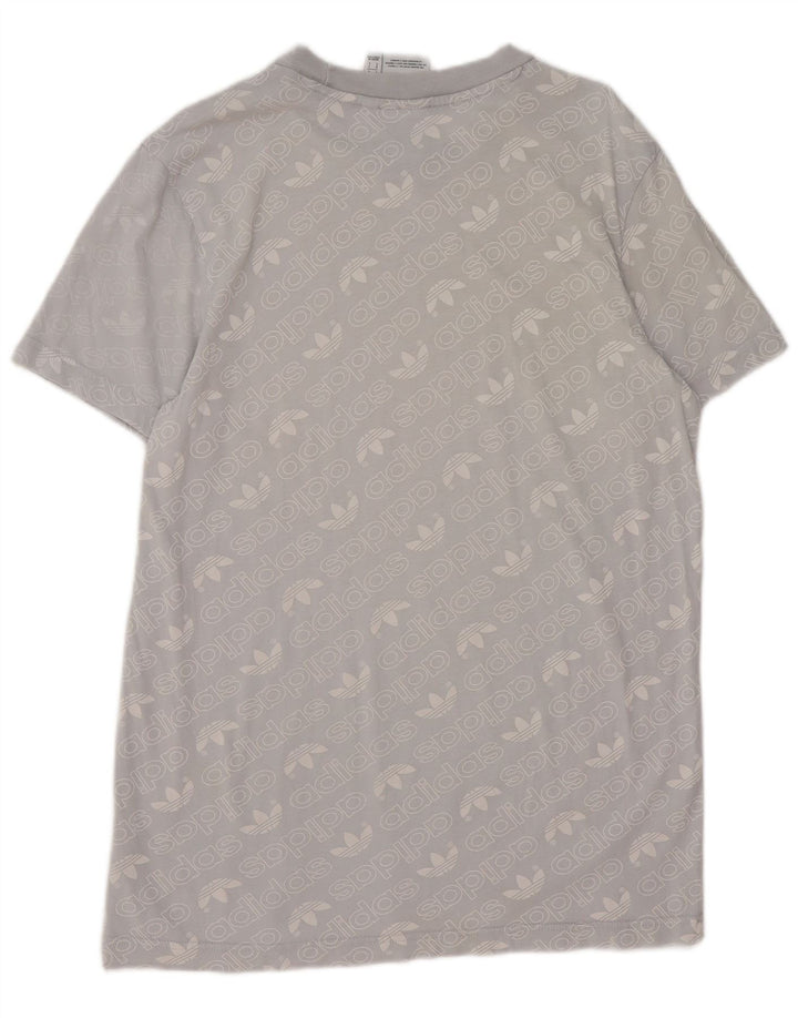 Adidas Herren Grafik T-Shirt Top Große blaue Baumwolle