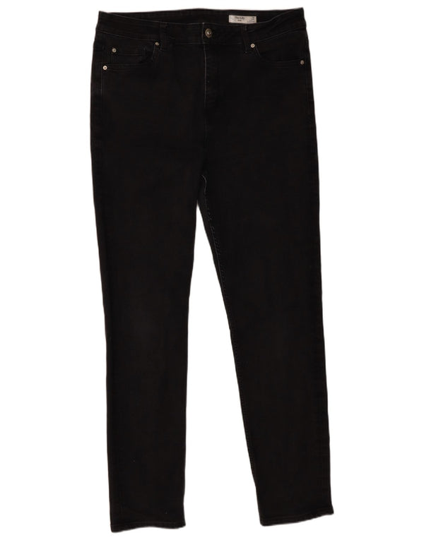 Marks & Spencer Damen The Lily Slim Jeans UK 16 Large W36 L30 Schwarze Baumwolle