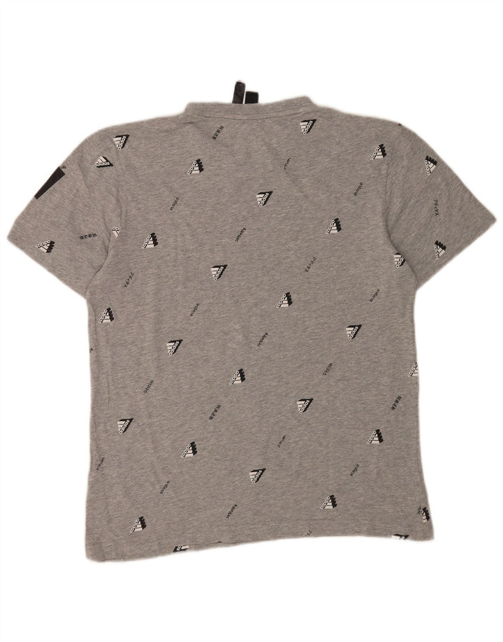 ADIDAS Herren Grafik-T-Shirt-Oberteil aus mittelgrauer Baumwolle
