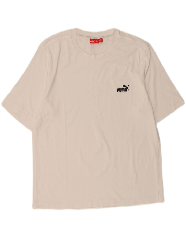 PUMA Mens T-Shirt Top Large White Vintage Puma and Second-Hand Puma from Messina Hembry 