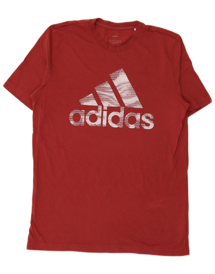 ADIDAS Herren Grafik T-Shirt Top Große rote Baumwolle