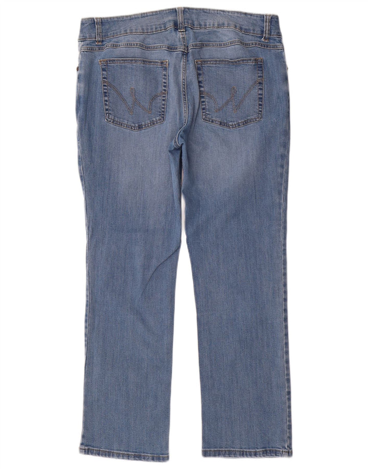 Wrangler Damen Straight Jeans W32 L30 Blaue Baumwolle