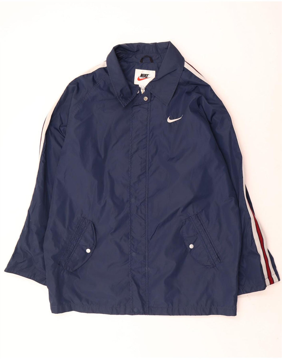 Nike Herren Regenjacke UK 42 XL Marineblau gestreift Nylon