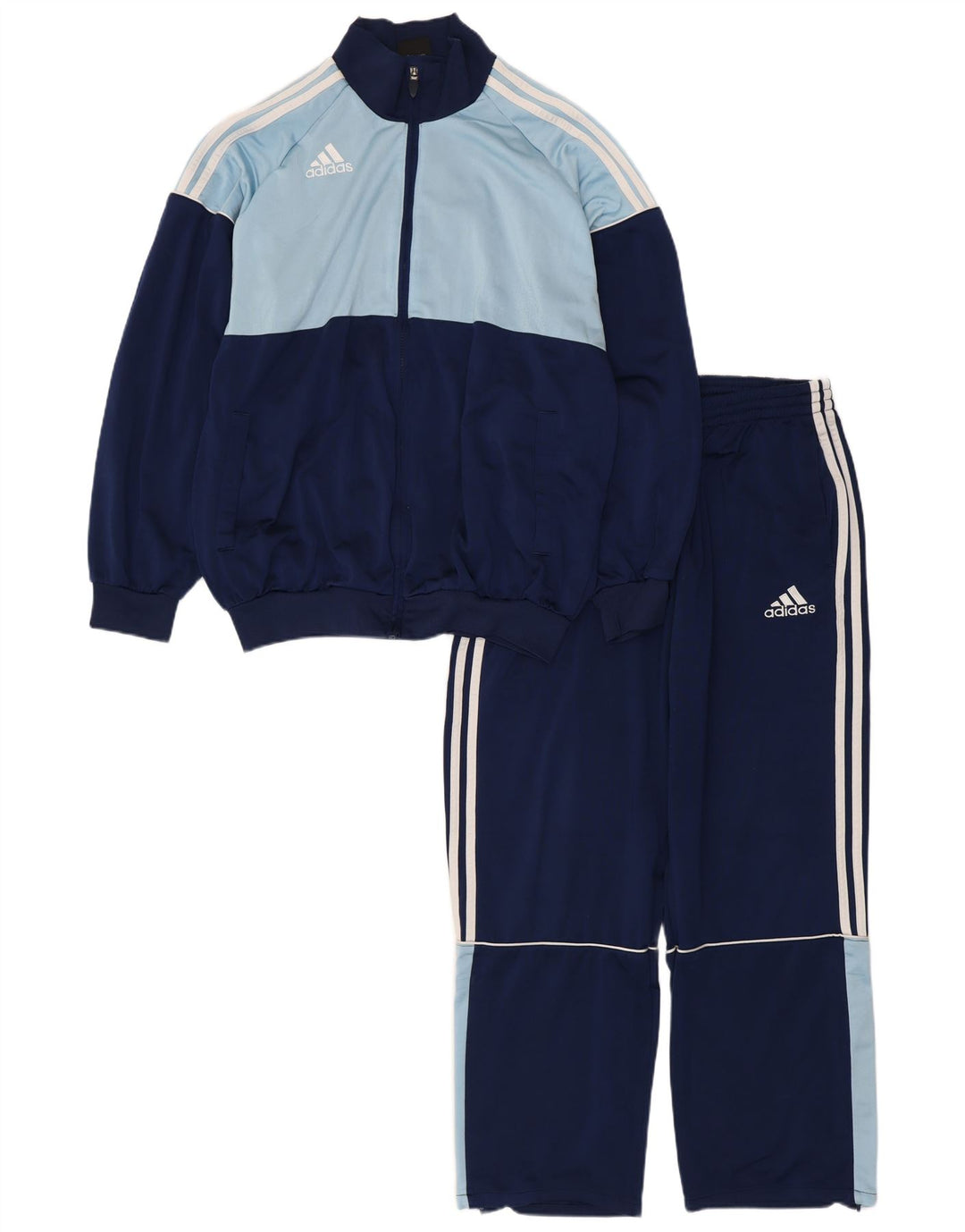 ADIDAS Herren-Trainingsanzug, UK, Größe 40/42, Mittelmarineblau, Farbblock-Polyester