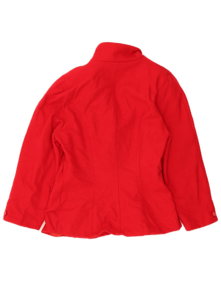 Vintage Damen Zweireiher Blazer Jacke IT 42 Mittelrote Wolle