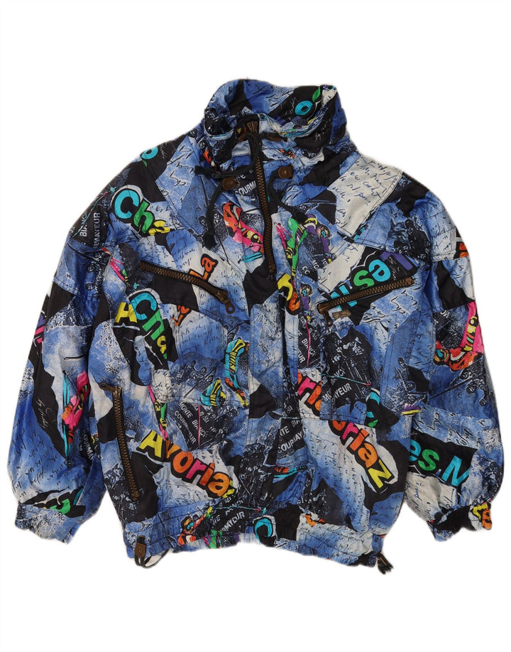 Numero Uno Damen-Skijacke mit übergroßem grafischem Pullover, Größe 40, klein, Blau