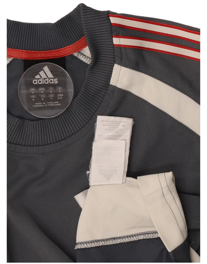 Adidas Herren T-Shirt Top Small Grau Colourblock Polyester