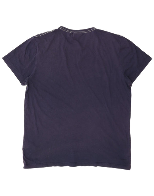 Gant Herren Grafik-T-Shirt-Oberteil XL aus marineblauer Baumwolle