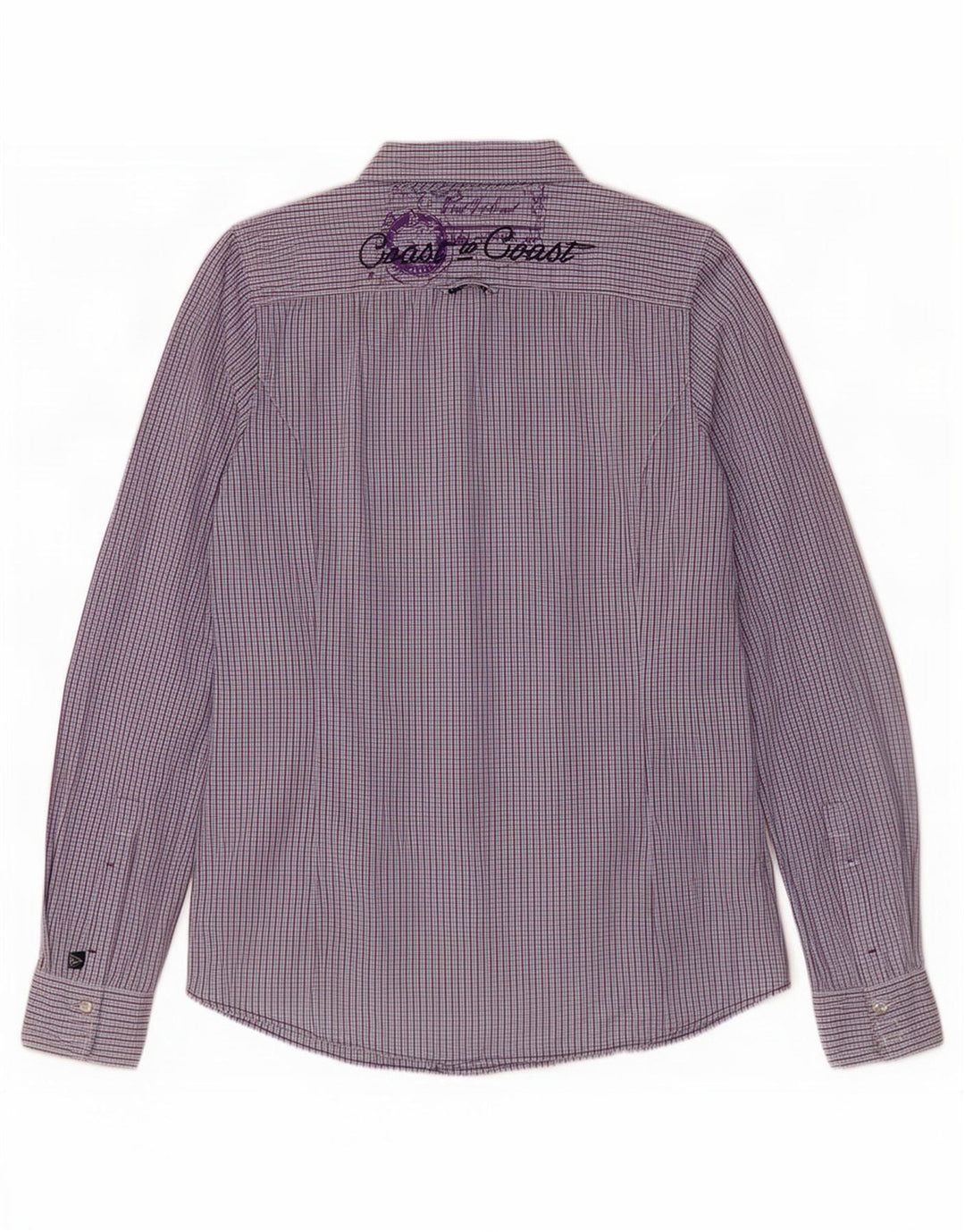 Gaastra Womens Graphic Shirt UK 12 Mittelblaue Gingham-Baumwolle