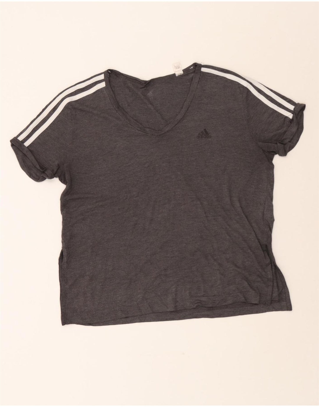 ADIDAS Womens T-Shirt Top UK 16 Large Grey Polyester Vintage Adidas and Second-Hand Adidas from Messina Hembry 