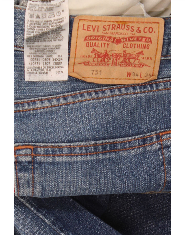 Levi's Herren 751 Straight Jeans W34 L30 Blau Baumwolle