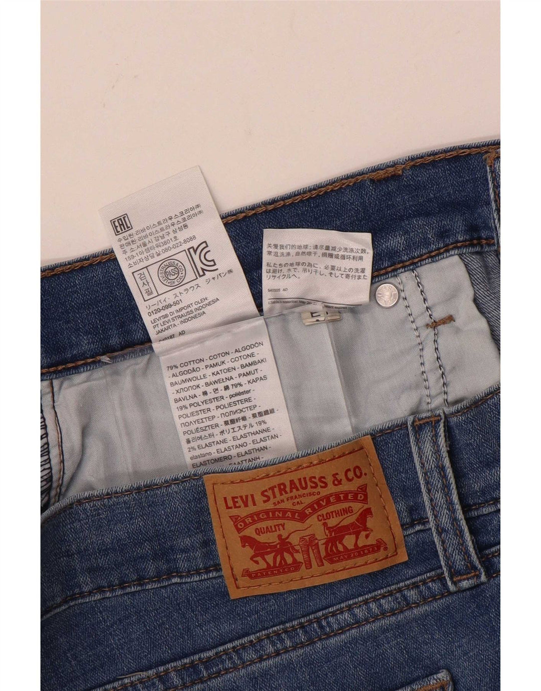 Levi's Damen Jeansshorts W30 mittelblaue Baumwolle
