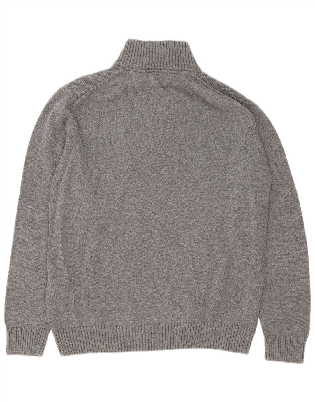 Gant Herren-Pullover mit Reißverschluss am Hals, 2XL, graue Baumwolle