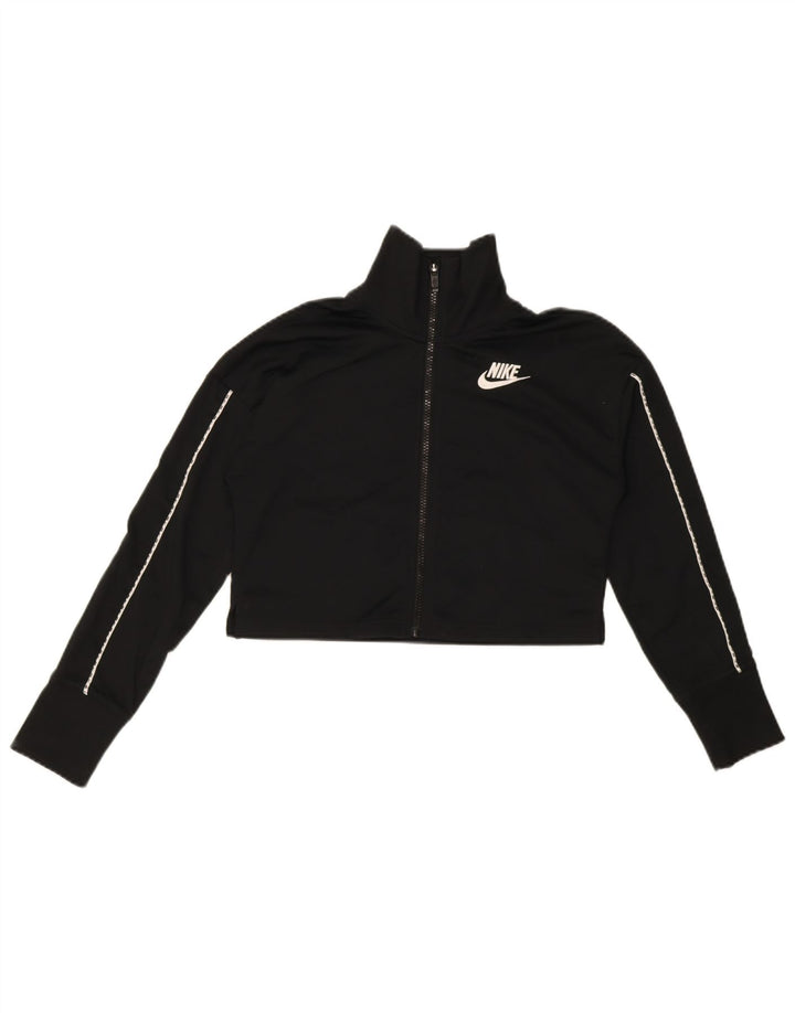 Nike Mädchen Crop Trainingsanzug Top Jacke 12–13 Jahre groß schwarz Polyester
