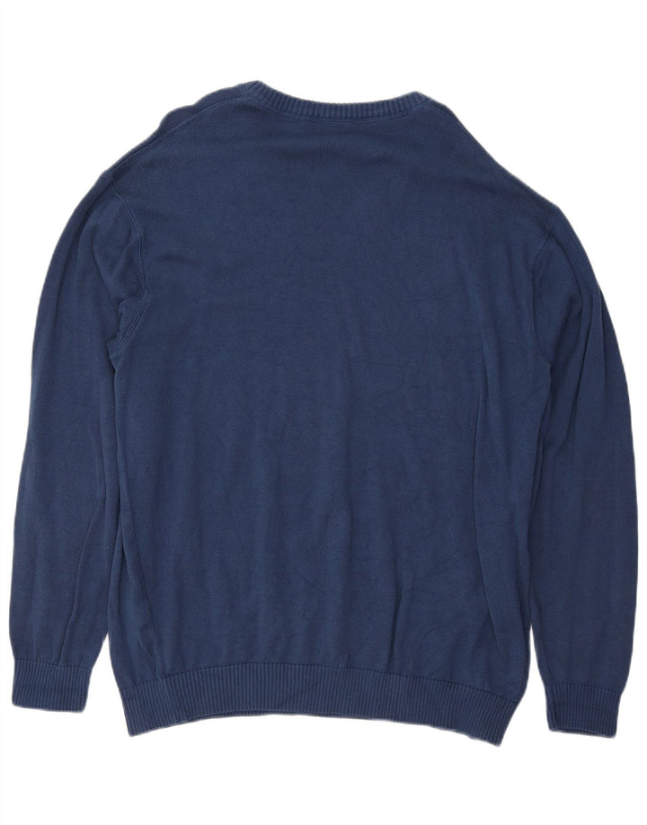 Lacoste Herren-Pullover mit V-Ausschnitt, Größe 8 3XL, marineblaue Baumwolle