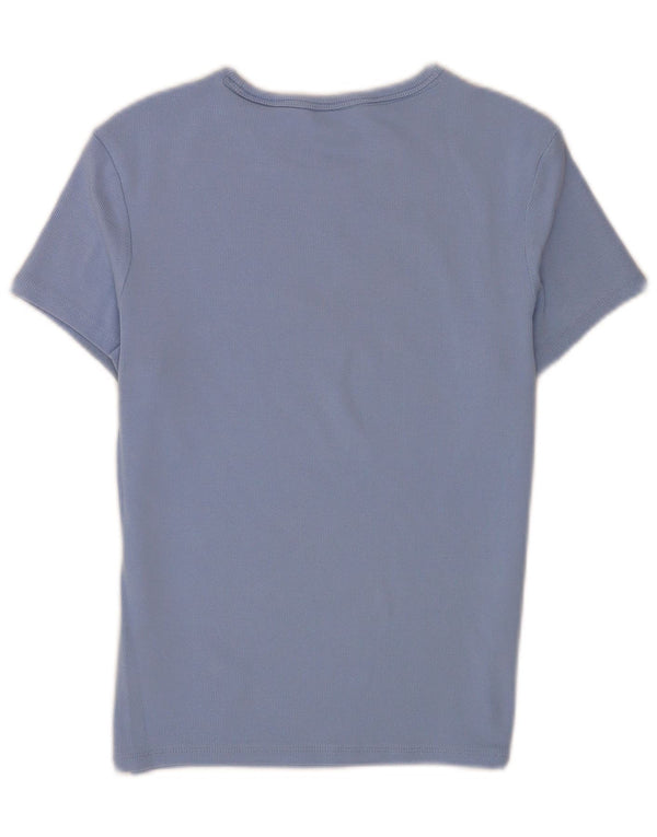 Tommy Hilfiger Damen Crop T-Shirt Top UK 12 Mittelblaue Baumwolle
