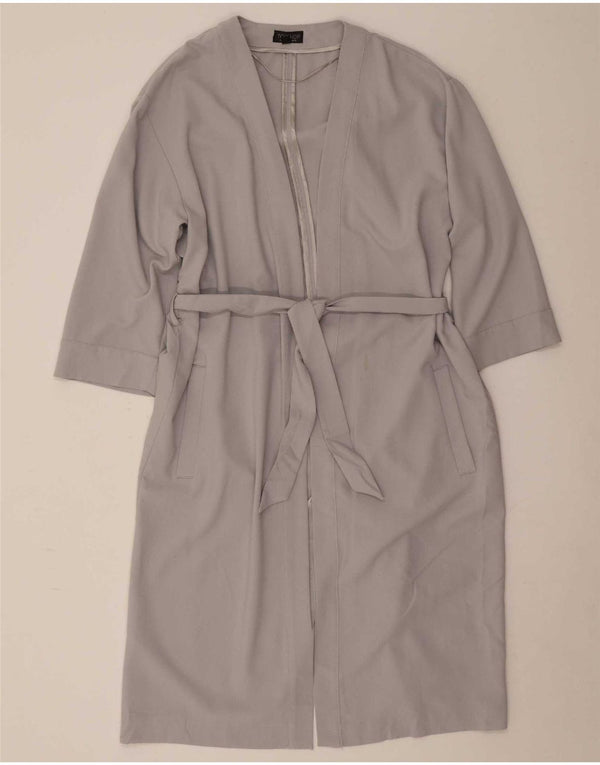 Topshop Womens 3/4 Sleeve Oversized Trenchcoat UK 10 Small Grey Polyester