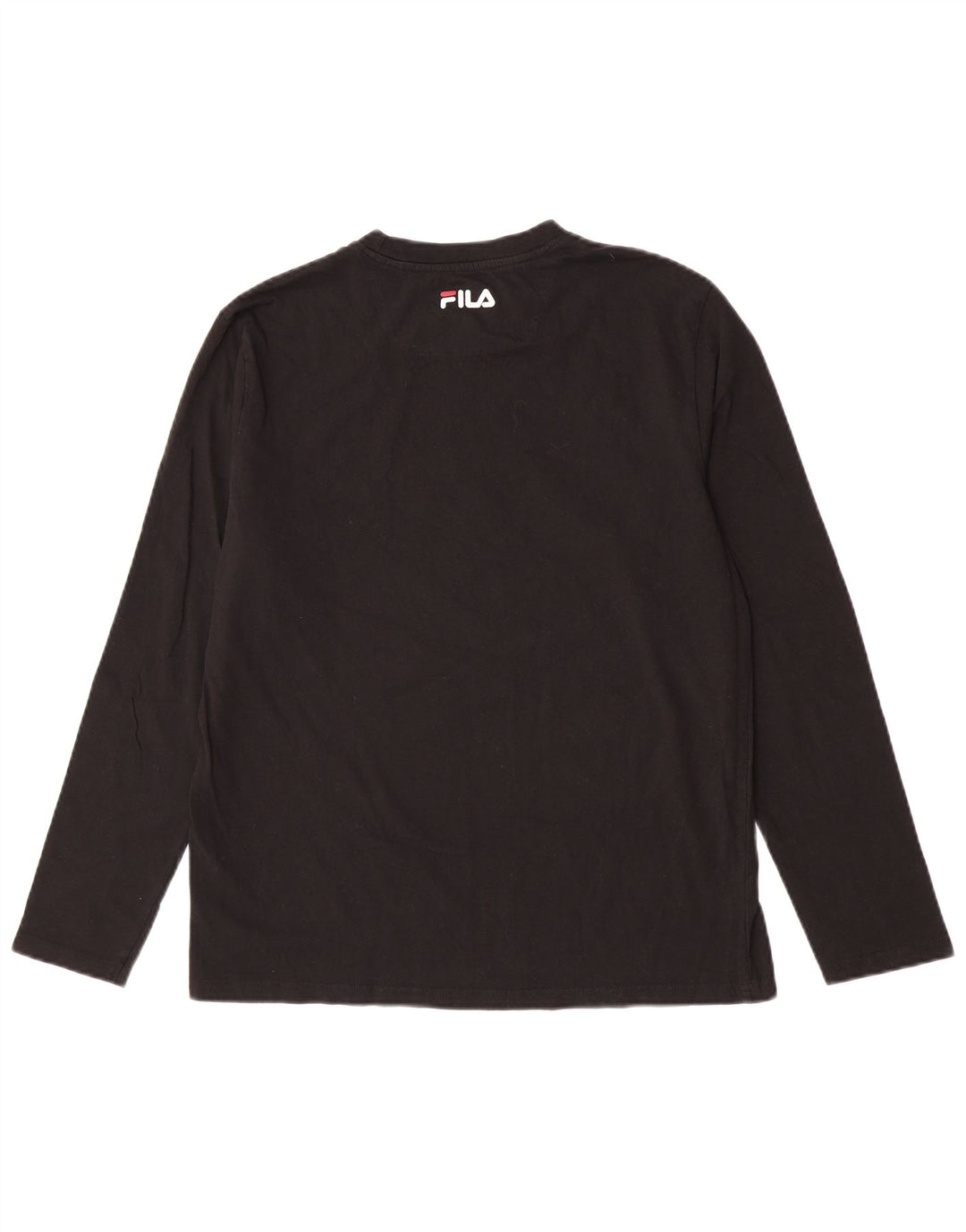 Fila Herren-Grafik-Oberteil, langärmelig, groß, schwarze Baumwolle