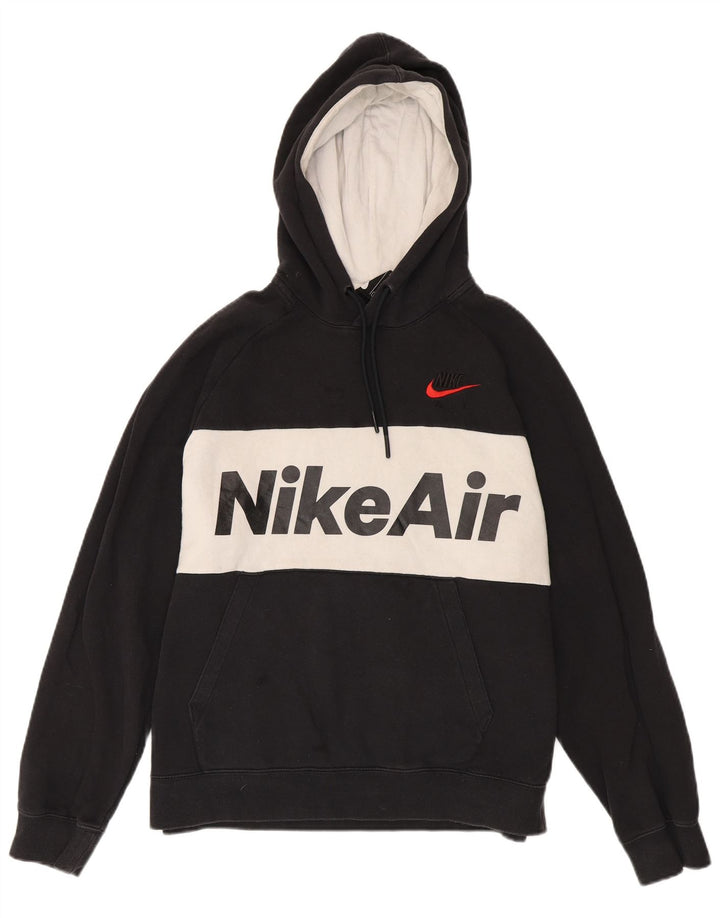 Nike Herren-Kapuzenpullover mit Grafik, mittelschwarz, Colourblock-Baumwolle