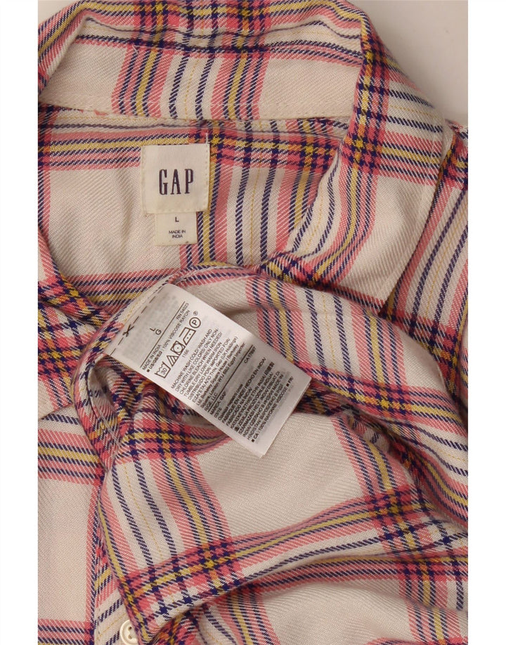 GAP Flanellhemd für Damen, UK 16, groß, beige, kariert, Viskose
