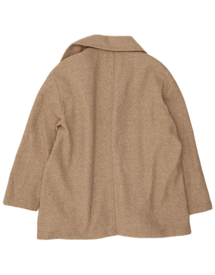 Zara Damen offener übergroßer Mantel UK 10 Small Beige Polyester