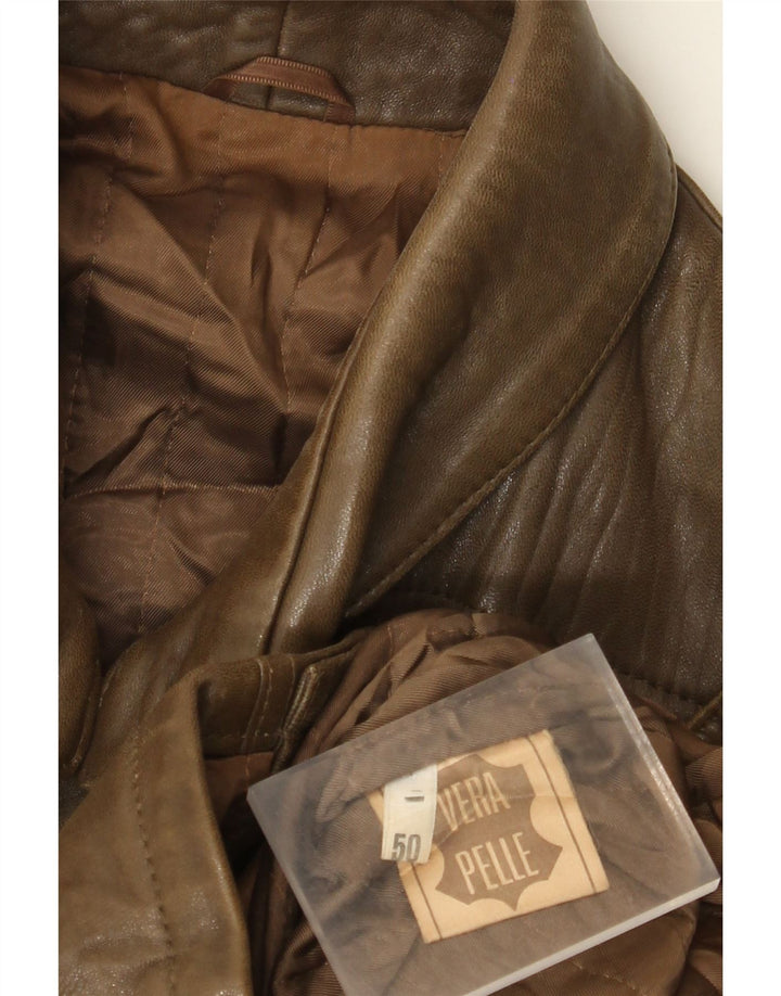 Vintage Herren Lederjacke IT 50 Großes braunes Leder