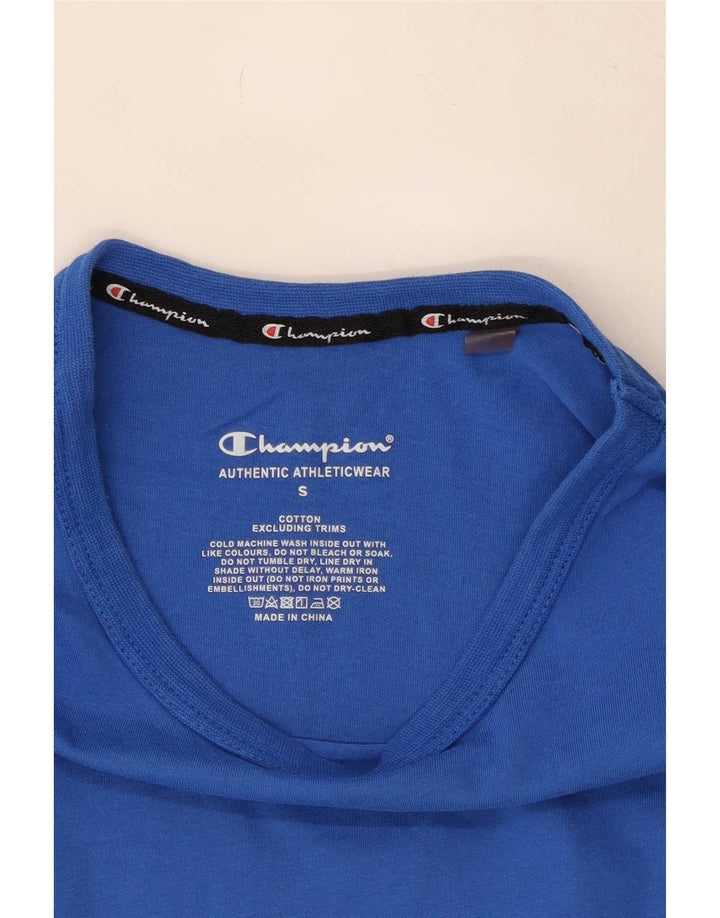 Champion Herren-T-Shirt mit Grafik, Größe S, Blau, Baumwolle