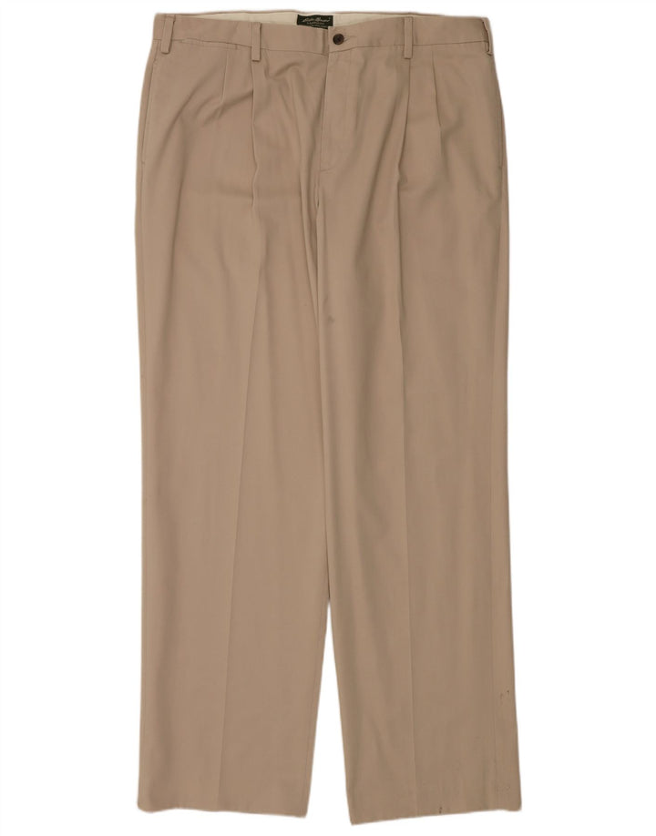 EDDIE BAUER Herren Relaxed Fit Chinohose W40 L36 Beige Baumwolle