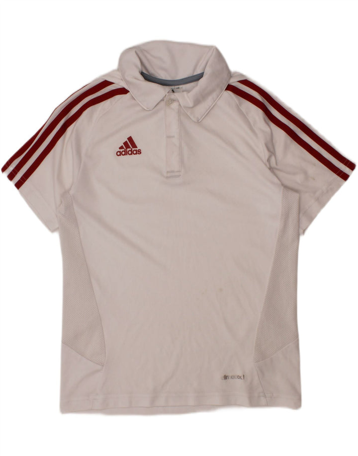 ADIDAS Climacool Poloshirt für Jungen, 9–10 Jahre, weißes Polyester