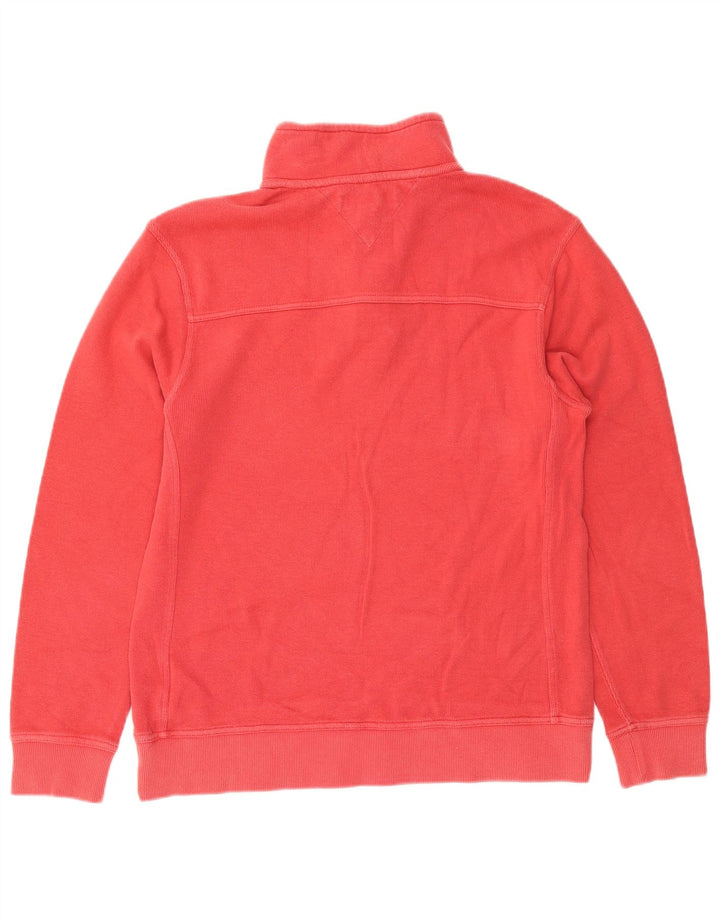 Tommy Hilfiger Herren-Sweatshirt mit Knopfkragen, groß, aus roter Baumwolle