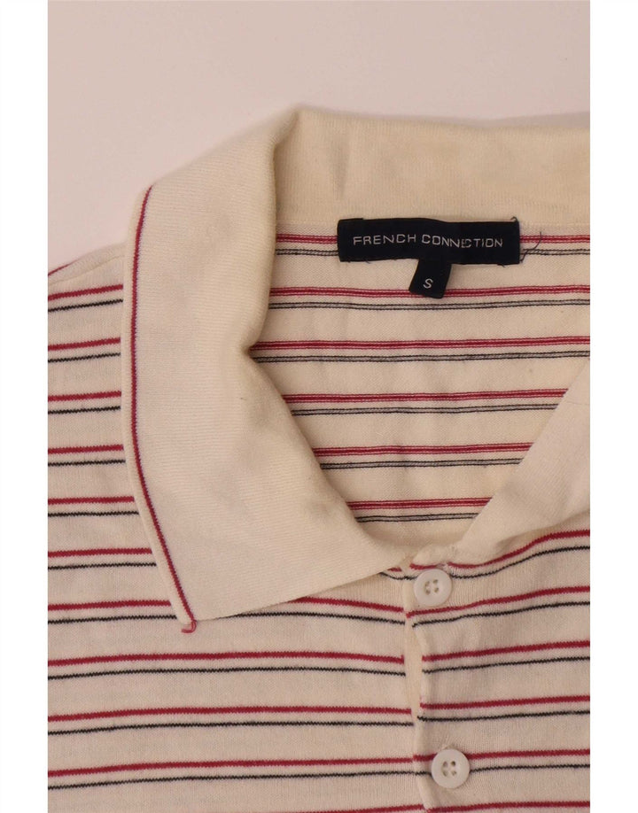 French Connection Herren-Pullover mit Rollkragen, klein, weiß gestreift